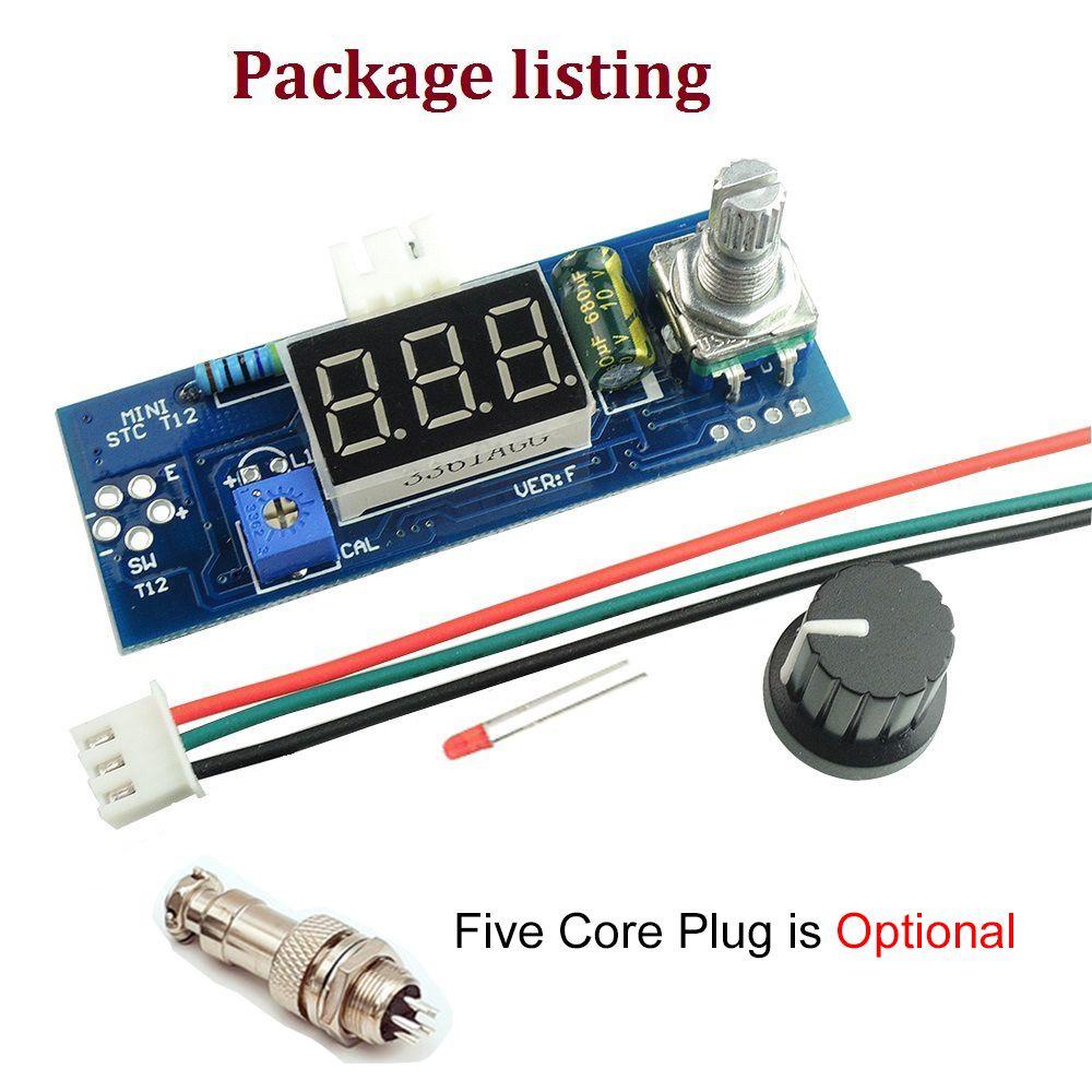 MUVAKO Trạm Sắt Hàn DIY T12-D Cho Bảng Điều Khiển Thời Gian Màn Hình LED Kỹ Thuật Số