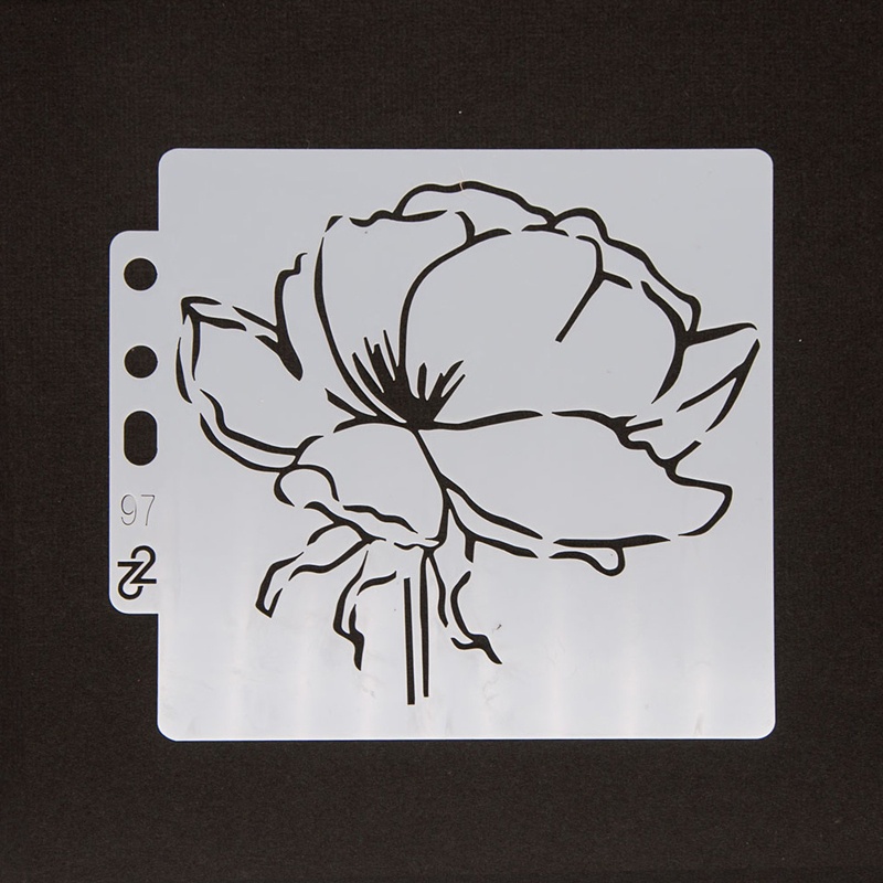 Khuôn Nhựa Vẽ Hoa Lớn Có Thể Tái Sử Dụng Cho Thiệp Chúc Mừng / Bánh / Bánh Ngọt