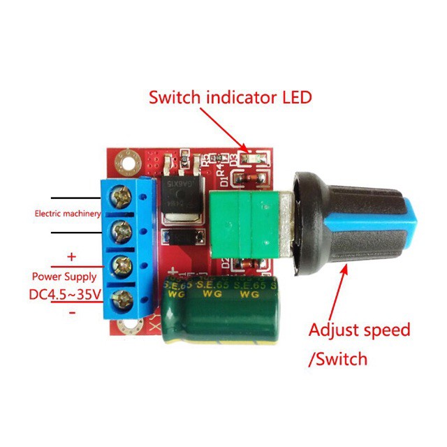 Mạch điều tốc 12v 5A 20kHz