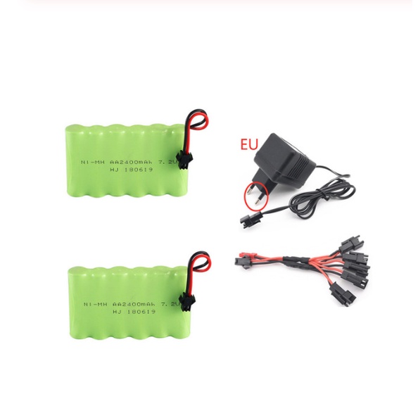 2 Pin kèm sạc adapter 7.2V 2400mah Pin đồ chơi điều khiển giá sỉ