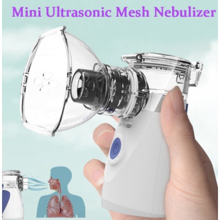 Máy Xông Mũi Họng Cho Trẻ Em Và Người Lớn ，Máy Xông Khí Hen Suyễn Mini Cầm Tay Có Thể Sạc Lại Tiện Dụng Cho Gia Đình, Máy khí dung, Máy xông mũi họng. Điều trị viêm phế quản, viêm phổi, viêm xoang, Họng Cầm Tay Không Gây Tiếng Ồn Mesh Nebulizer