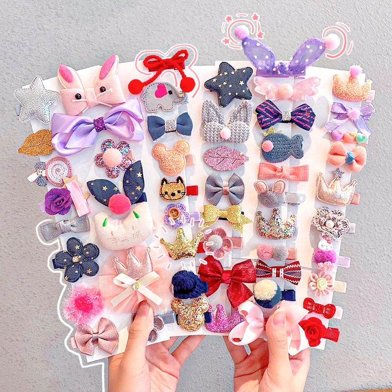 Bộ 18 Phụ Kiện Tóc Hình Nơ Dễ Thương Cho Bé Gái