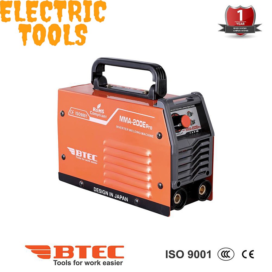 Máy Hàn Điện Tử, Máy hàn mini Btec 200E PRO,Que hàn 2.5-3.2 , Eletrec Tools
