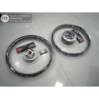 Bộ bánh căm Ex135 2010 2011 sirius - đùm x1r bạc , căm osaki crom , niềng unionvd 1.4 1.6