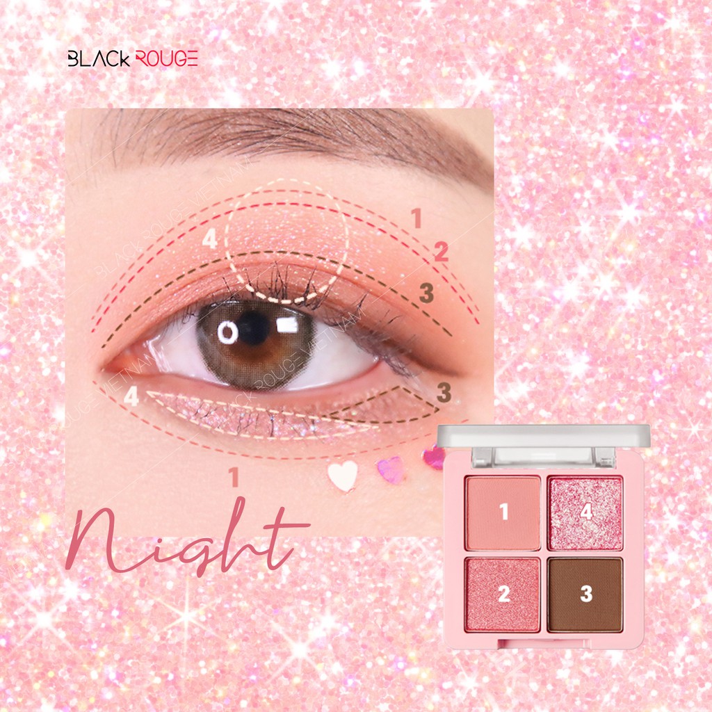 Phấn Mắt Khóa Màu Black Rouge Crystal Heart Lock Shadow 1 30,6g