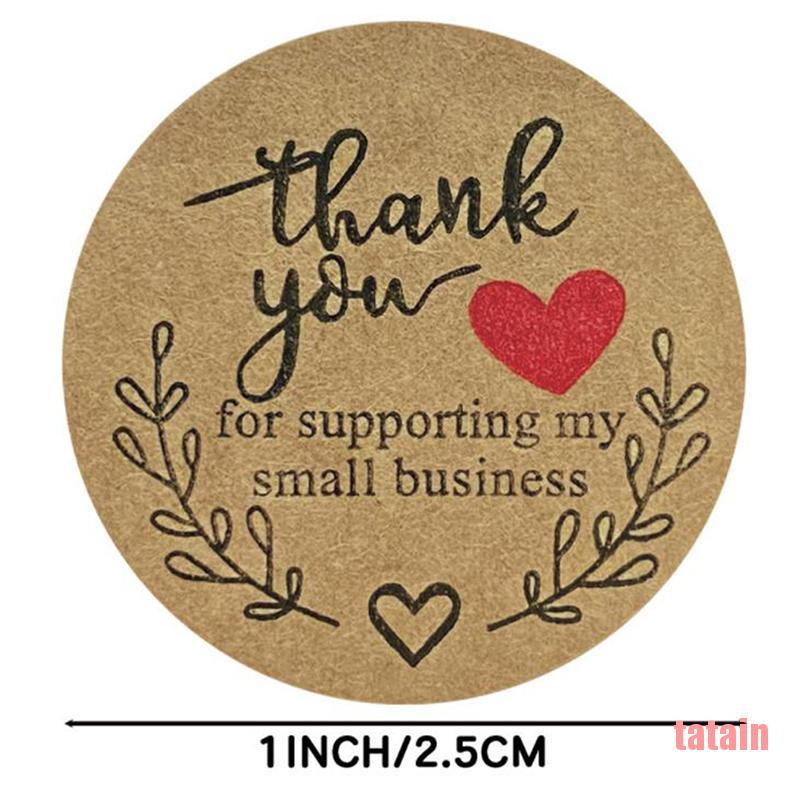 Cuộn 500 miếng dán hình tròn 1 inch in chữ Thank You độc đáo trang trí gói quà