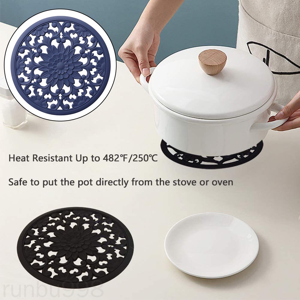 Set 3 miếng lót nồi bằng silicone chống trượt chống bỏng