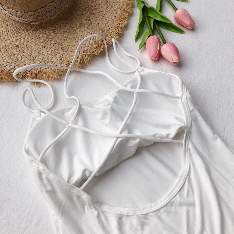 Áo thun lưng trần đan dây chéo có đệm ngực cực sexy 116