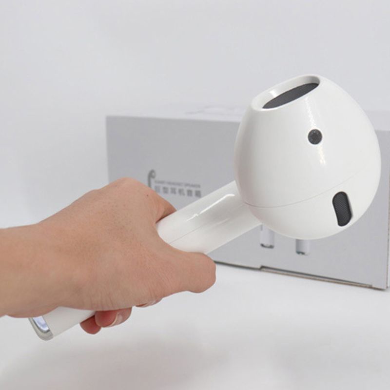 Loa Bluetooth Không Dây Nhỏ Gọn Hỗ Trợ FM Radio Hình Tai Nghe Khổng Lồ Màu Trắng
