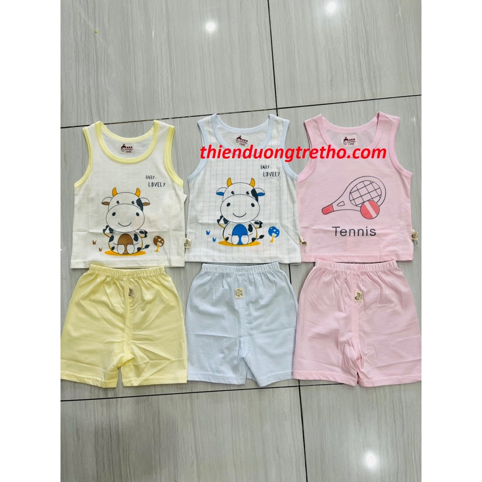 Bộ Ba Lỗ Cotton Cho Bé Mùa Hè- Bộ cotton ba lỗ , bộ sát nách bé trai bé gái
