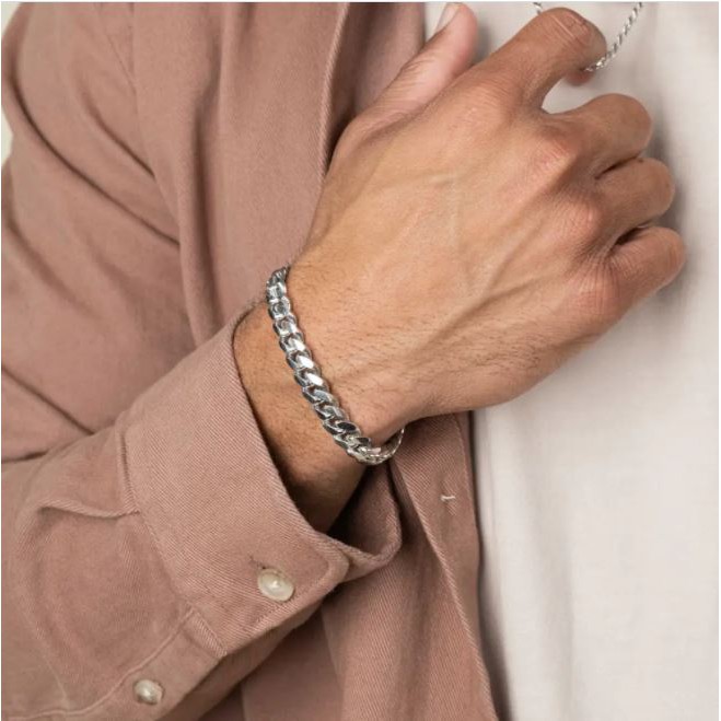 Vòng tay Chain Cuban Titanium 7mm - KHÔNG GỈ - Bảo hành 12 tháng