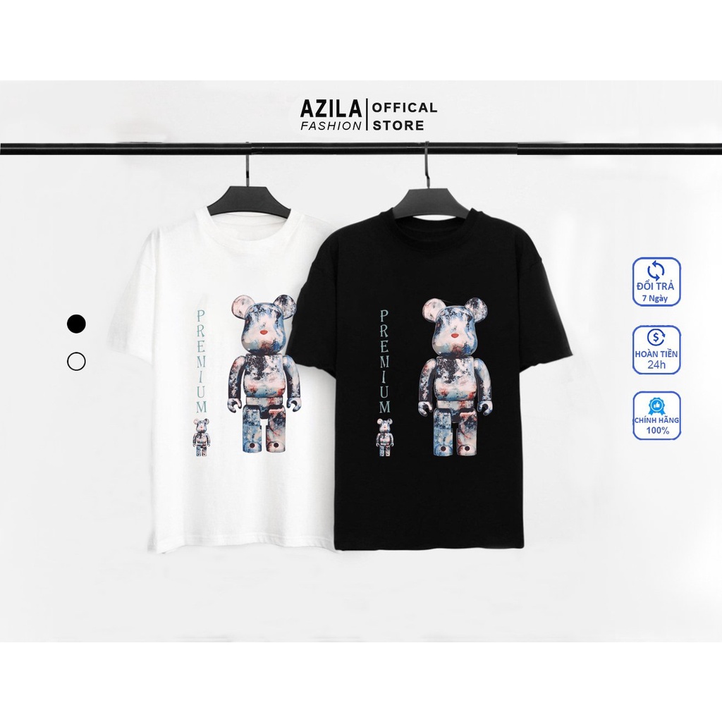Áo Thun Nam Nữ In Hình Gấu Bearbrick Xanh Chất Liệu 100% Cotton Co Dãn 4C - AC149