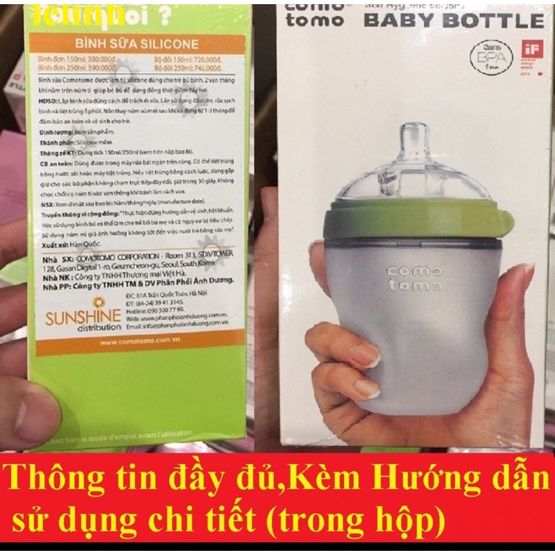 Bình sữa silicon siêu mềm cho bé 150ml/250ml