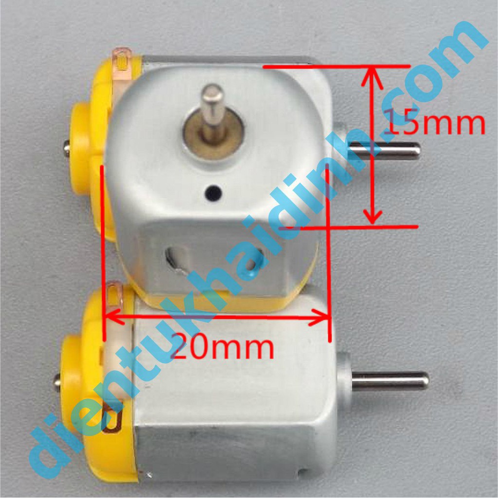 3 cái động cơ DC 130 3-6V 5700-11400V/P trục 2mm dài 8mm 3V, màu vàng kde4591