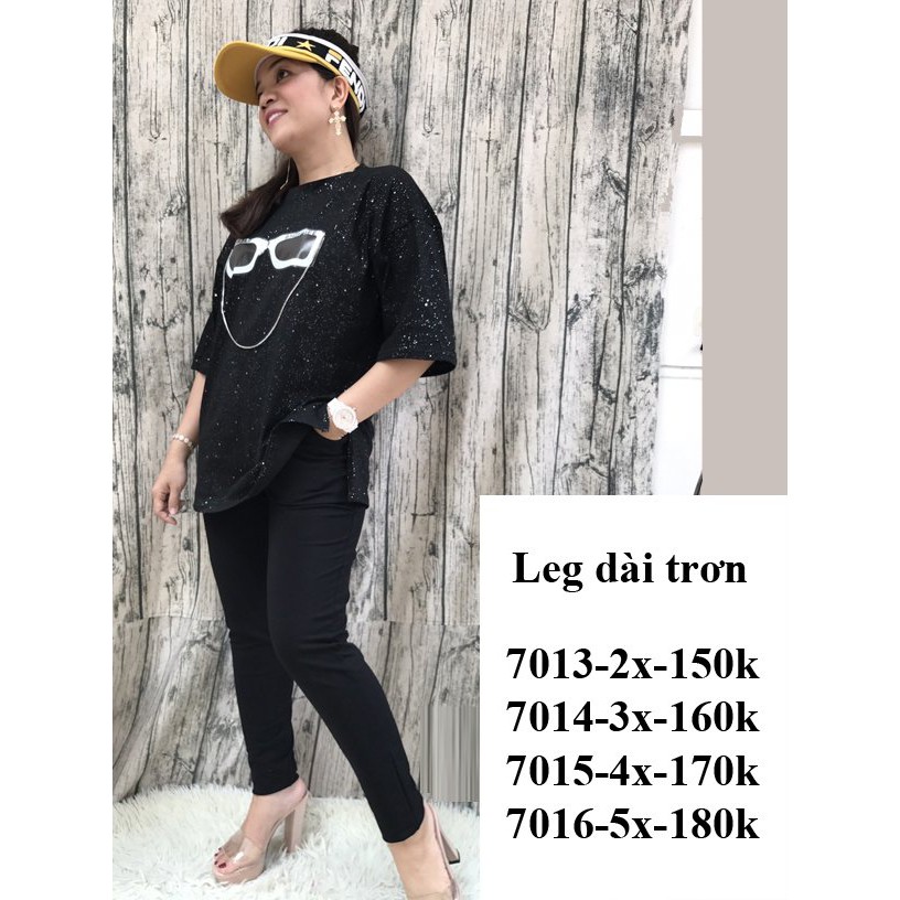 Quần leg BIG SIZE kiểu quần legging trơn có túi trước thun cotton co giãn 7013,7014,7015,7016