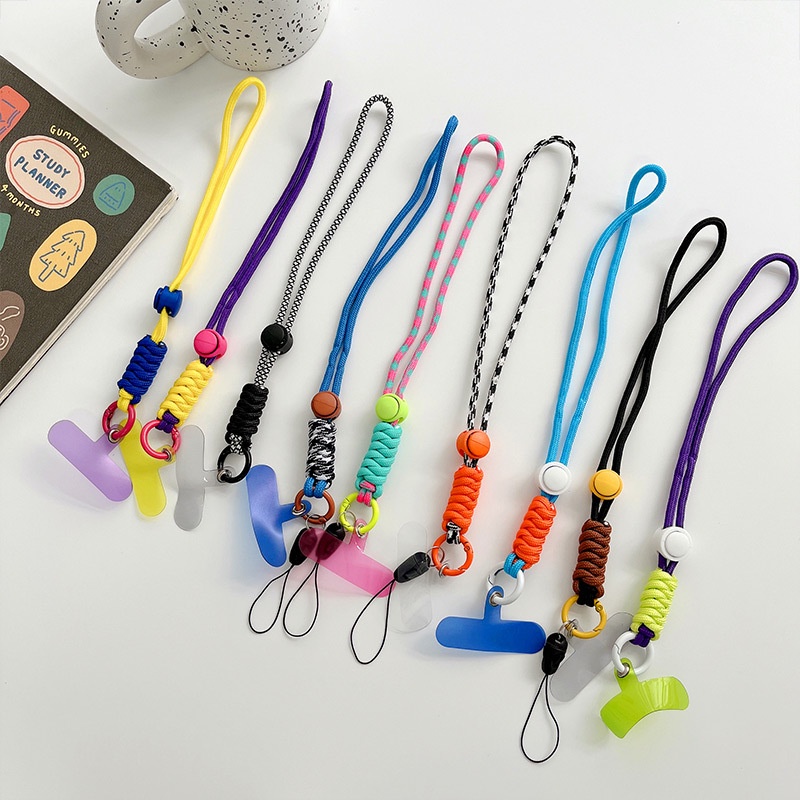 Dây đeo điện thoại ngắn 25cm dây đeo móc khóa có thể tháo rời giữ cổ tay chống rơi nhiều màu sắc phong cách unisex