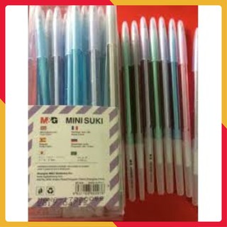 Combo 3 cái bút bi MINI SUKI BP-834 MG, bút có mực thơm-MỰC XANH