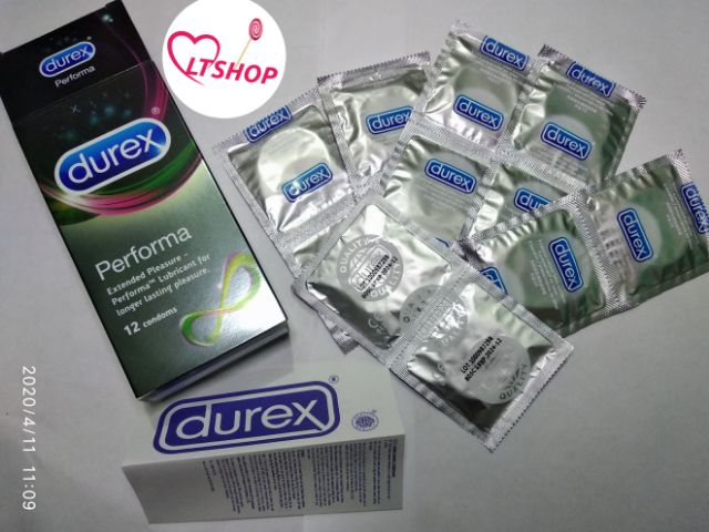 Bao cao su Durex Performa   kéo dài thời gian   hộp 12 cái