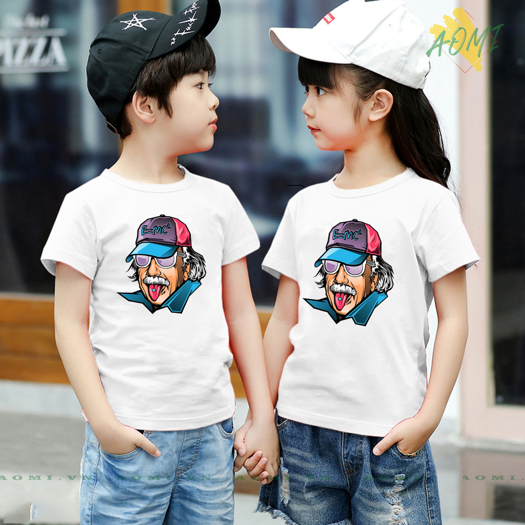 ÁO THUN UNISEX AOMI ALBERT EINSTEIN PHÔNG NAM NỮ GIA ĐÌNH CẶP ĐÔI CÓ SIZE TRẺ EM AOMIVN