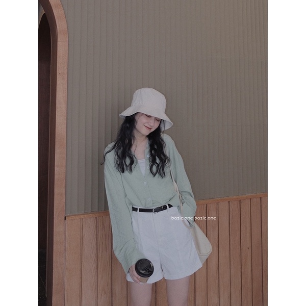 Áo sơ mi đũi lụa nhiều màu tone Pastel Bazic one