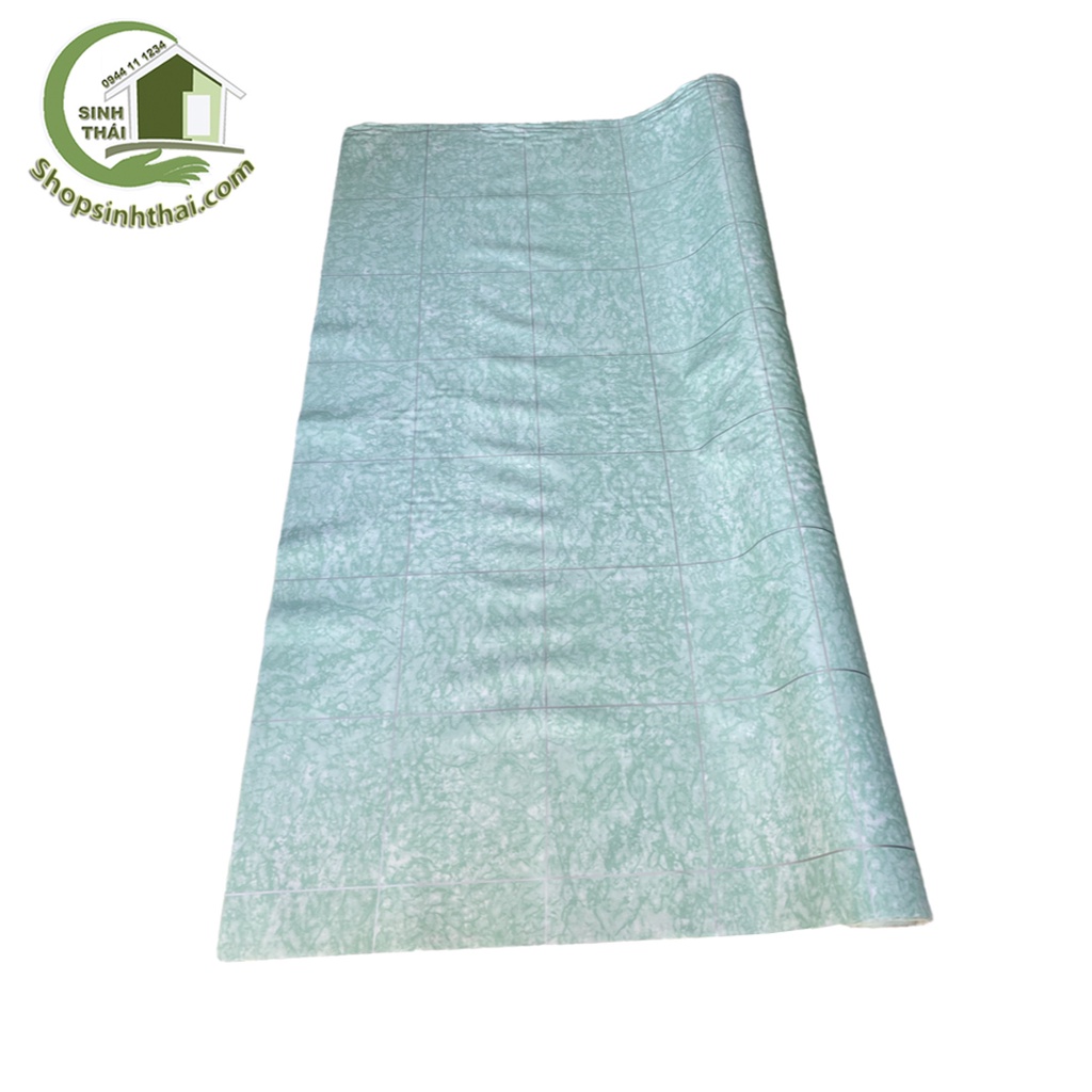 Thảm simili lót trải sàn giả đá hoa cương màu xanh ngọc - thảm nhựa pvc - 1m² - khổ 1m