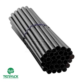 100 Ống hút thẳng trơn đen pi6x22cmx100c