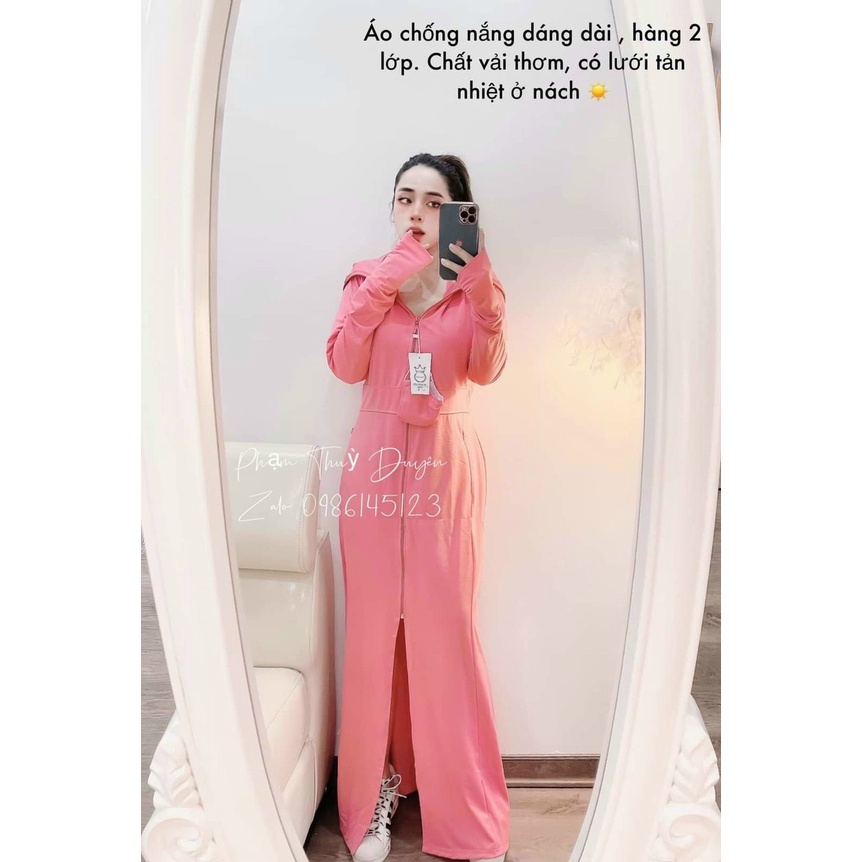 ⚡️BÁN SỈ⚡️Áo choàng nắng 2 lớp thông hơi làm mát dài 6 màu mẫu mới 2022