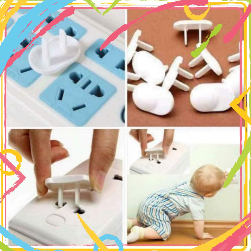 tuan000020 Bịt ổ điện an toàn cho bé, bịt lỗ ổ cắm điện cho gia đình có trẻ nhỏ ( set 10 cái ) tuan000020