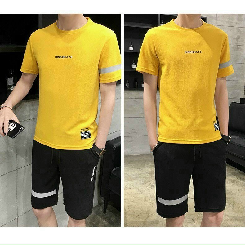 Set bộ đồ nam thun quần đùi cực hot của giới trẻ phong cách Ulzzang hot trend 2021 Hàn Quốc mặc mùa hè