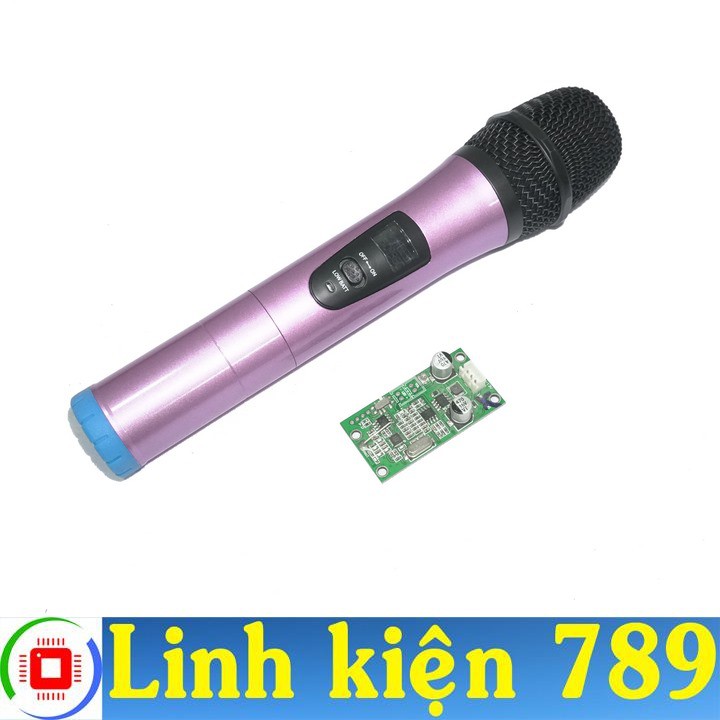 Micro không dây UHF màu tím hồng  - Linh Kiện 789