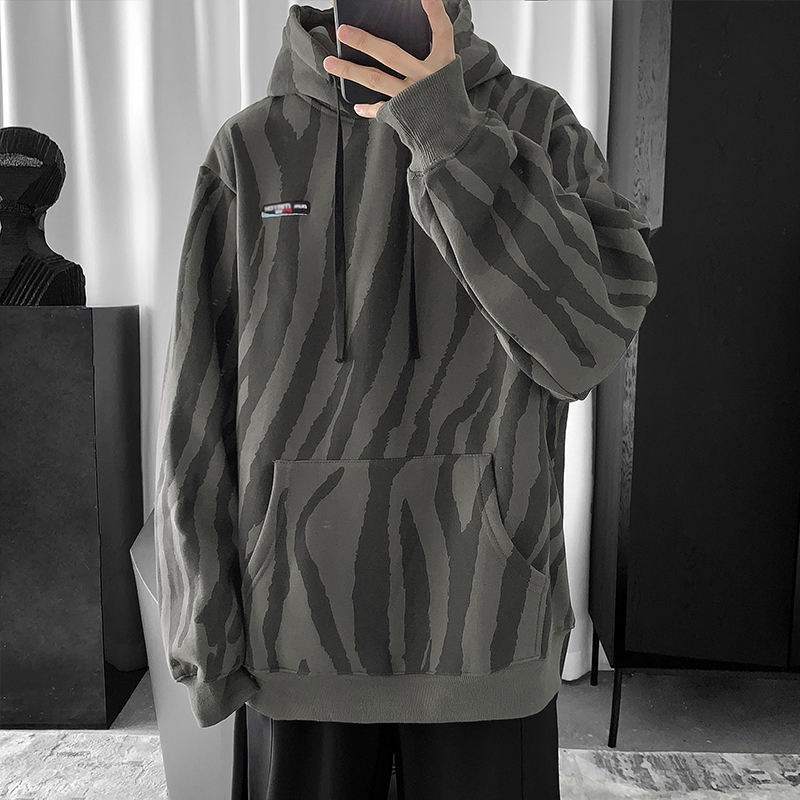 Video thực tế  Áo hoodies unisex chất liệu nỉ ngoại rằn ri in toàn thân, Lót 2 lớp, siêu mịn C047
