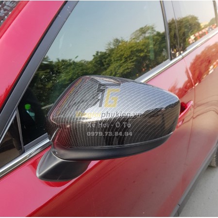 Ốp gương chiếu hậu CARBON Xe mazda CX5, CX-5 2018- 2021, 2022 vân cacbon - Bộ 2 ốp