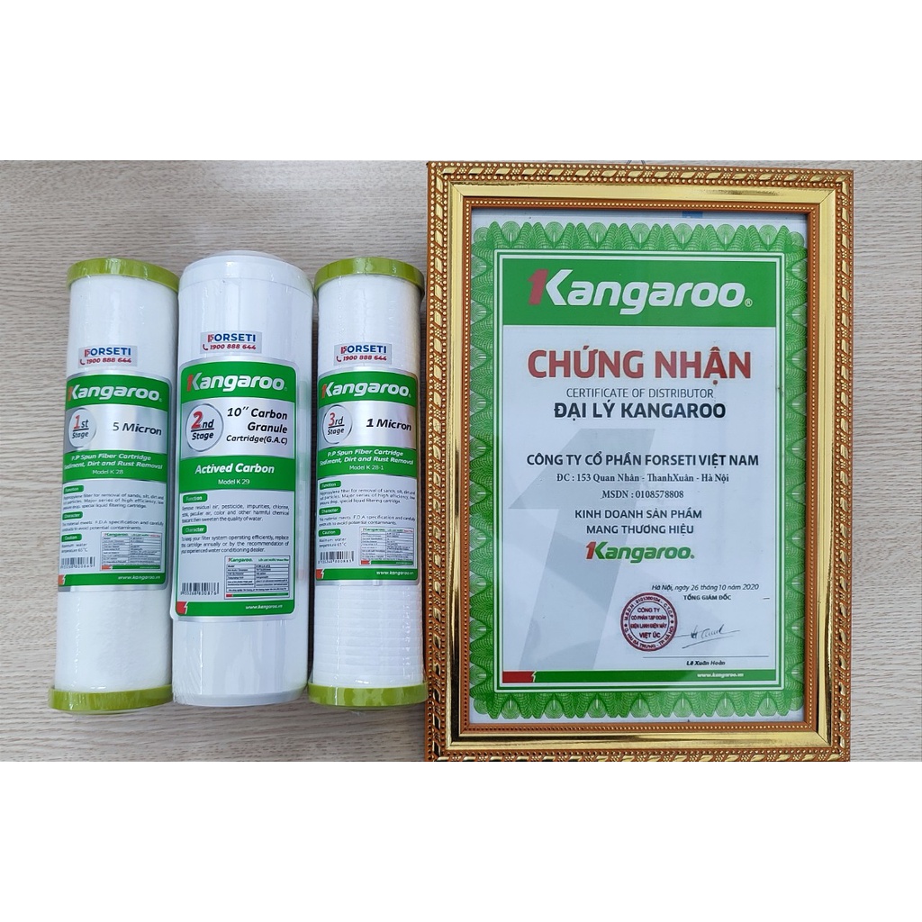 Trọn bộ 7 lõi lọc nước Kangaroo chính hãng dùng cho máy lọc nước Kangaroo KG107, KG104A KV