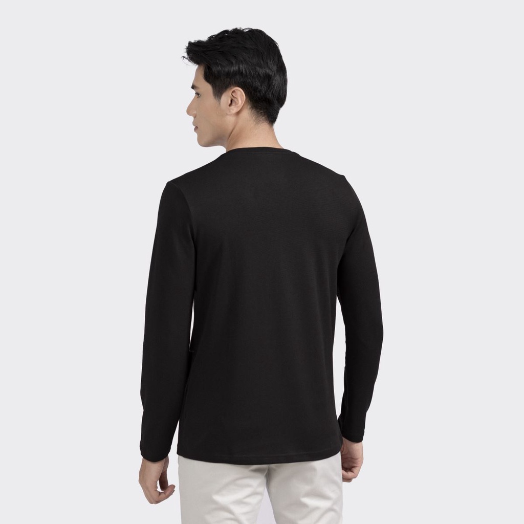 Áo Thun Thu Đông Dài Tay Nam Aristino ALT003W2 Sọc Ngang Trước Chất Cotton Cao Cấp dáng Regular Fit Suông Vừa Cổ Tròn