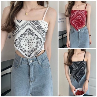Áo yếm 2 dây thổ cẩm croptop siêu đẹp
