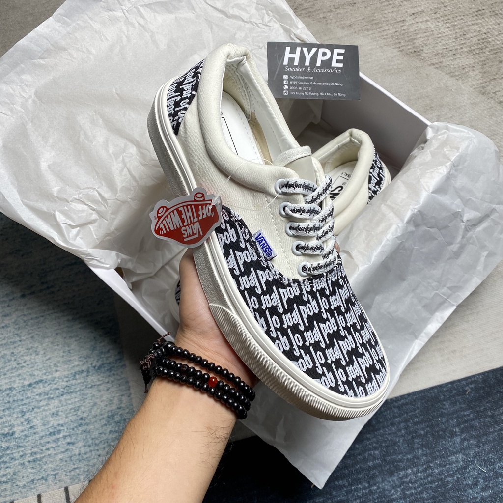 Giày sneaker nam nữ đi học: Vans Authentic Fear of God (Vans FOG trắng đen (Trắng/Đỏ) - HYPE Sneaker | Bản thường