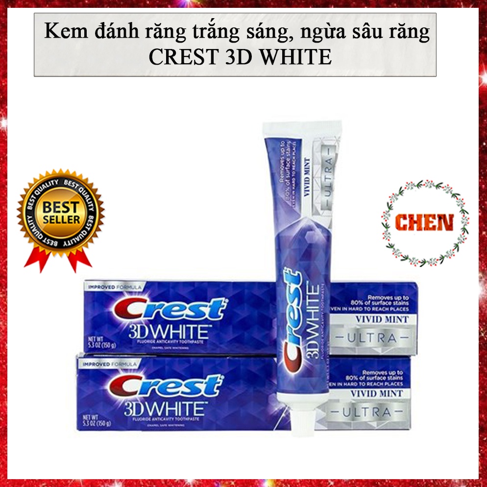 Kem đánh răng trắng sáng, ngừa sâu răng CREST 3D WHITE