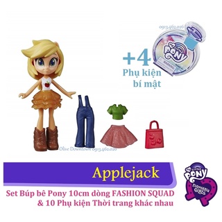 APPLEJACK💕Set Búp bê Pony 10cm & 10 món Phụ kiện Thời trang - MY LITTLE PONY dòng Fashion Squad