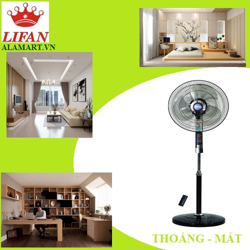 Quạt đứng Remote đảo hình sóng LIFAN Đ-16RC8