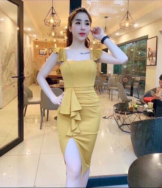 ĐẦM DỰ TIỆC BODY ÔM TAY SÁT NÁCH BÈO TRƯỚC XẺ ĐÙI GIÁ RẺ KÈM ẢNH THẬT