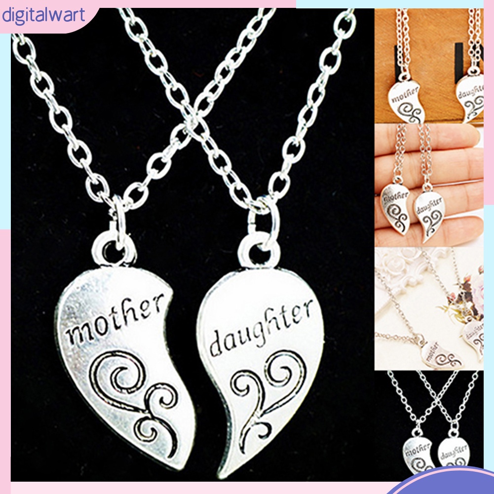 Set 2 dây chuyền khắc chữ Mom và Daughter dễ thương đầy ý nghĩa dành cho mẹ và con gái