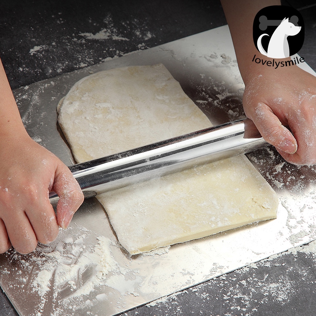 L ~♨ Cây Lăn Bột Làm Bánh Bằng Thép Không Gỉ Cấp Thực Phẩm Không Dính Lâu Trôi Bề Mặt Mịn Màng Có Thể Tá