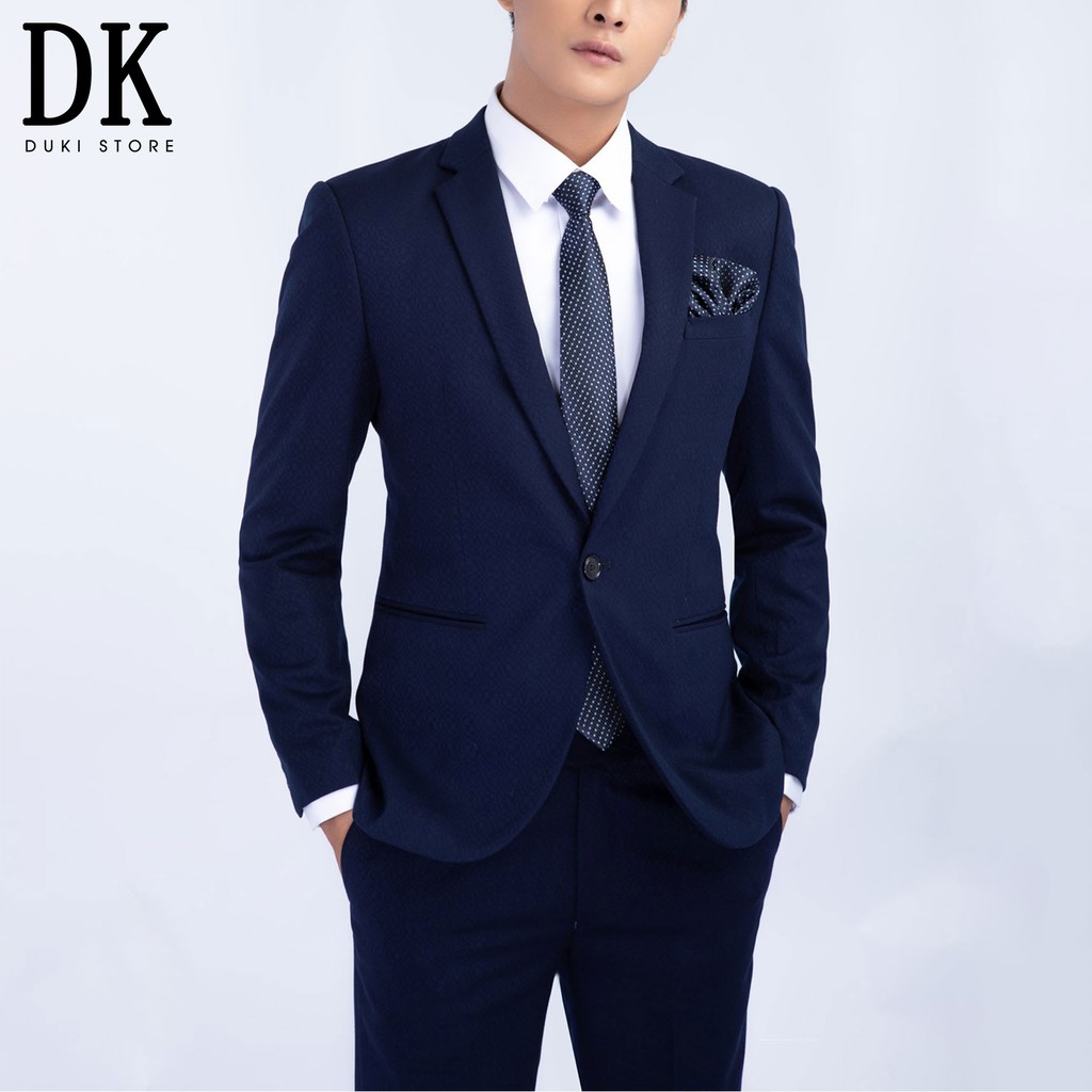 GIẢM 75% Bộ vest nam công sở 1 cúc đẹp màu xanh than giá siêu rẻ - DUKI STORE