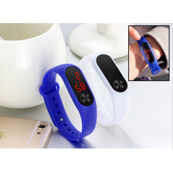 Đồng hồ thể thao kỹ thuật số LWCC màn hình LED bằng dây cao su