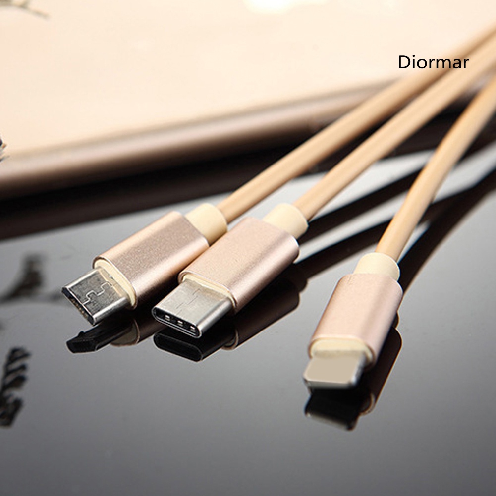Dây cáp sạc nhanh 3 trong 1 2a 2a Micro Usb Type C thích hợp cho Android Iphone