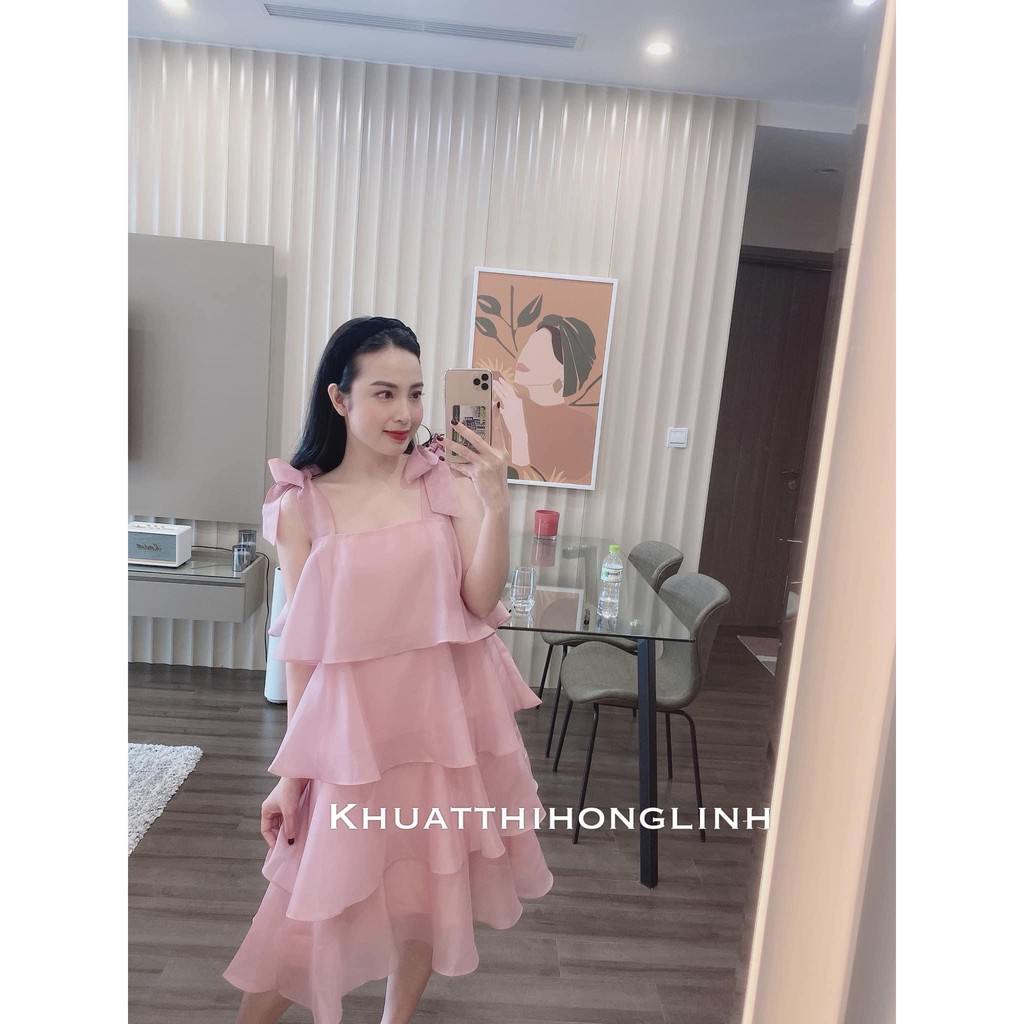 Váy Yếm Be Xoè Tầng Hoa Đi Biển - Freesize  - Váy 2 dây xòe tầng
