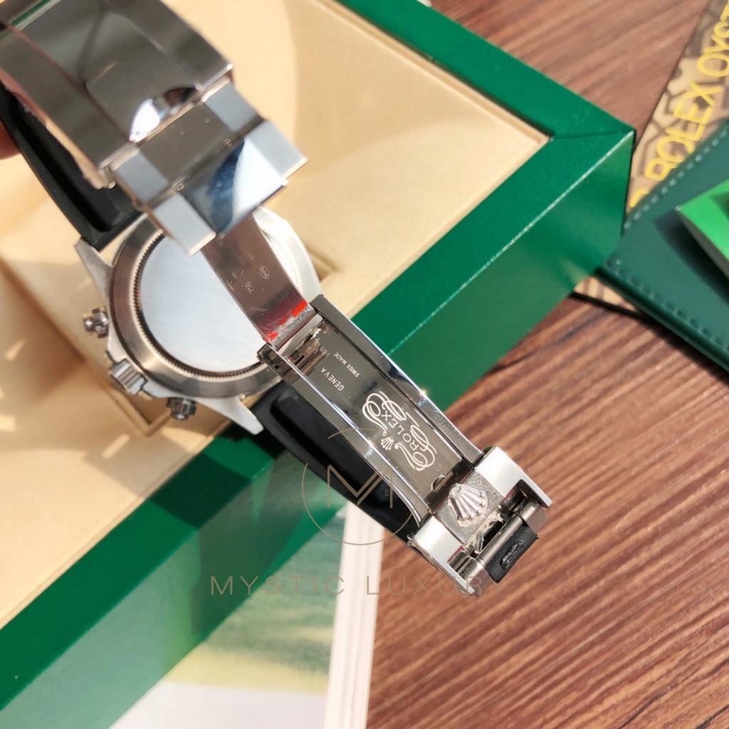 ⚜Chất Lượng Thụy Sĩ⚜Kính Vạn Hoa RL Daytona Gốm Sứ Đen 116500Dây Đeo Cao Su 40mm Sang Trọng Cho Đồng Hồ Nam