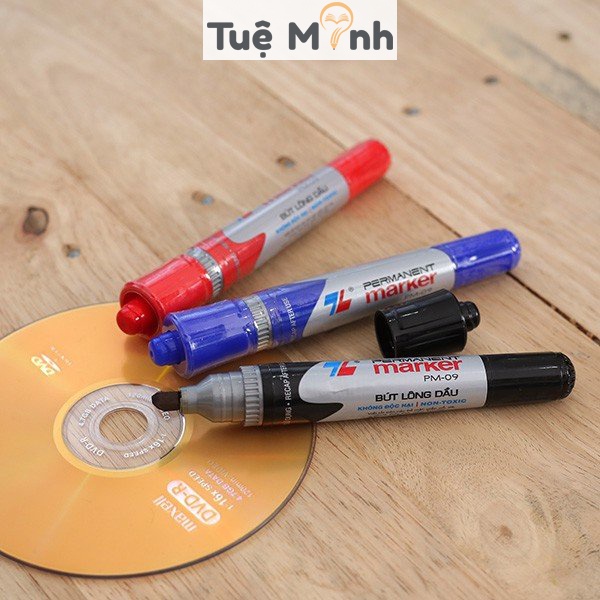 Bút lông dầu 2 đầu viết bảng Thiên Long PM-09 màu xanh, đen, đỏ viết được nhiều chất liệu