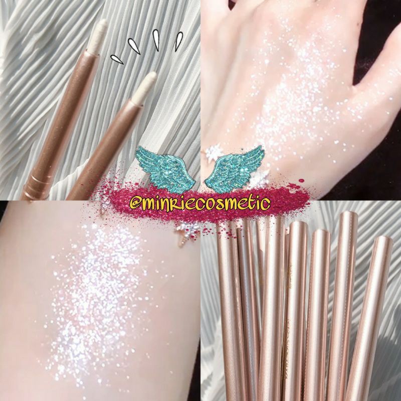 Bút sáp nhũ trắng siêu mịn lâu trôi highlight bling bling cho mắt siêu lung linh - Mới