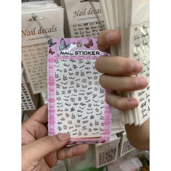 Stick dán móng nail - sticker design - hình dán chữ